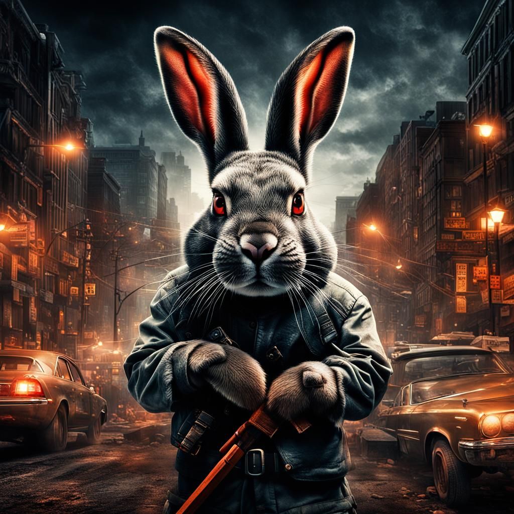 Killer Rabbit Film: Hyperrealistic Movie Poster