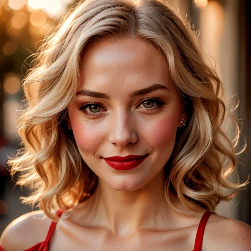 Woman in Painterly Realism Portrait with Soft Focus and Warm...