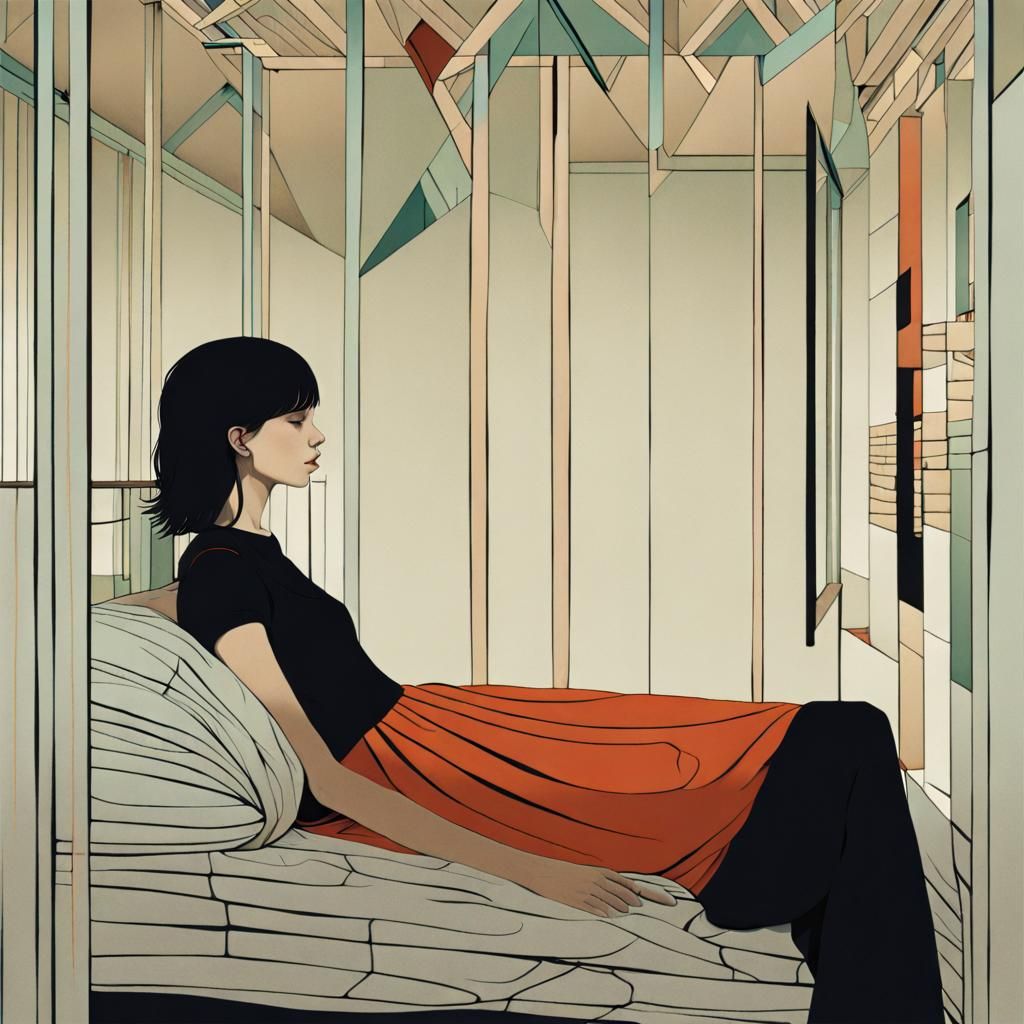 Girl Portrait with Graphic Design Elements