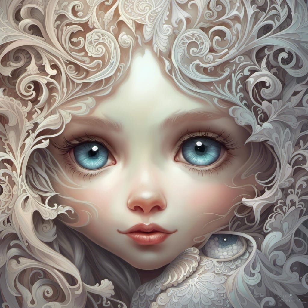 Hyperdetailed Pearlescent Filigree in Digital Art Style