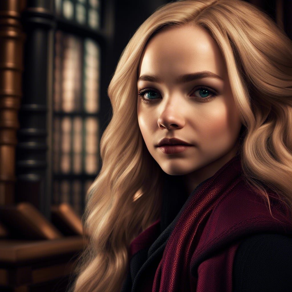 Dove Cameron as Hermione Granger: Hyperrealistic Portrait