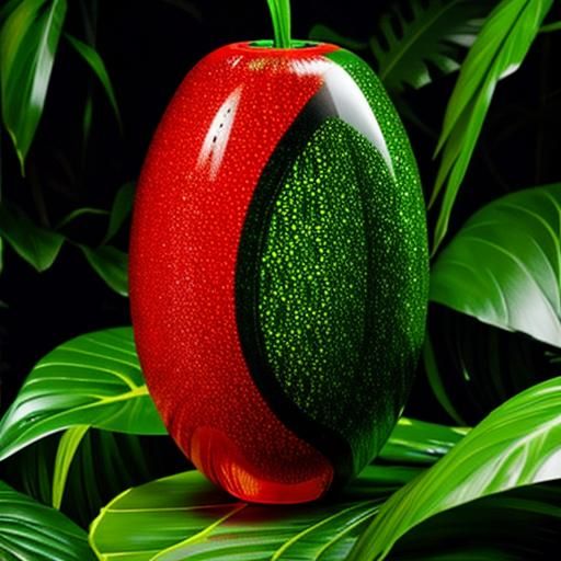 Red Cucumber Chewing Gum in Hyperrealistic Jungle