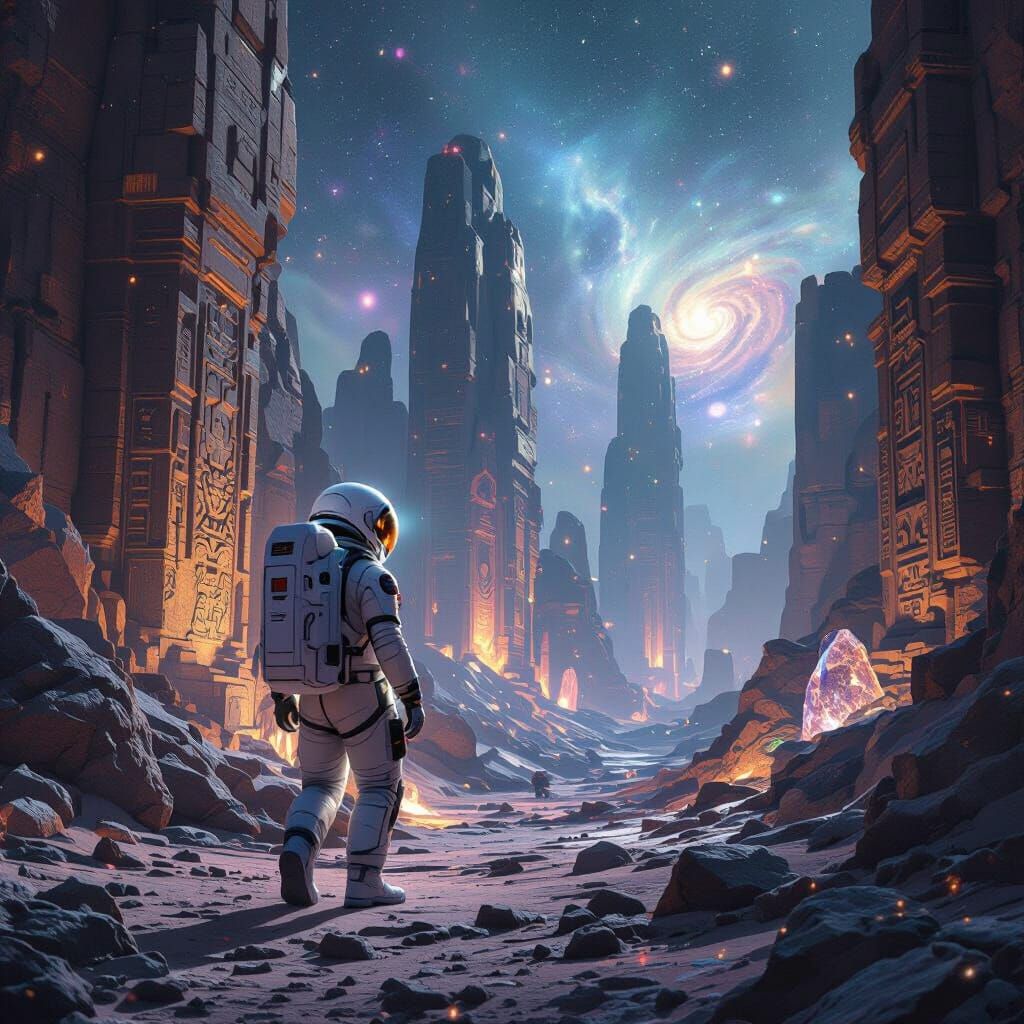 Astronaut Discovers Alien Ruins in Cosmic Nebula