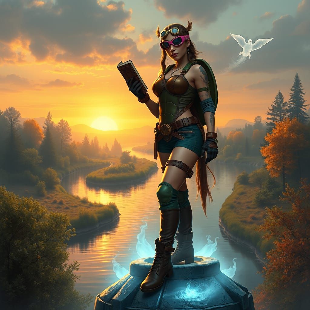 Turtle-Inspired Time-Traveling Detective on Ethereal Hearth