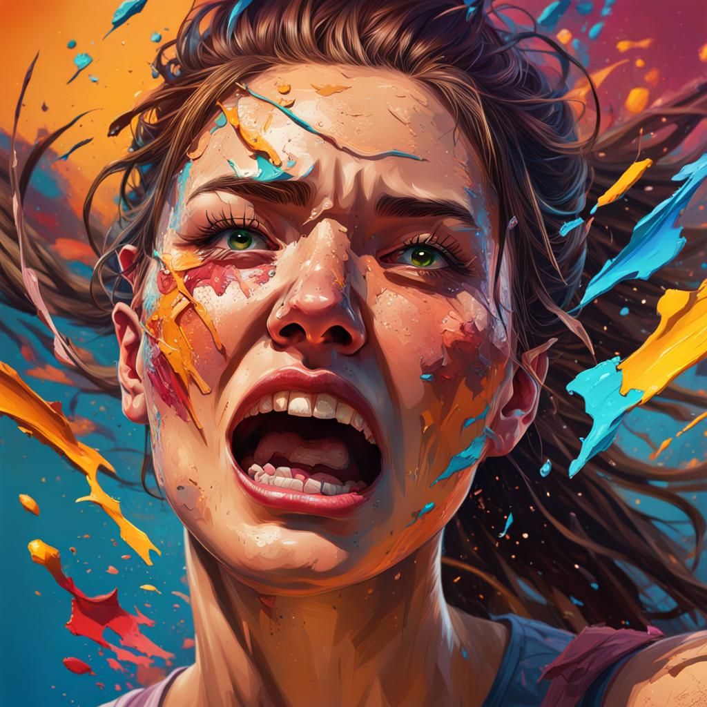 Hyperrealistic Teen Portrait: Splash Art Concept