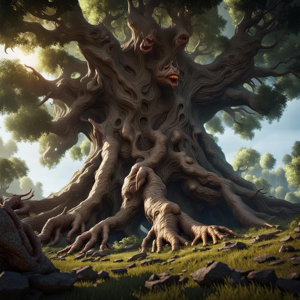 Giant Tree Monster Rising: 3D Game Cinematic
