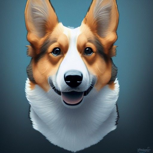 Hyperdetailed Corgi Portrait in Dynamic Lighting