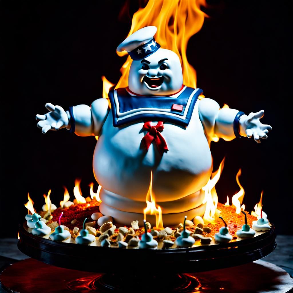 Stay-Puft Marshmallow Cake