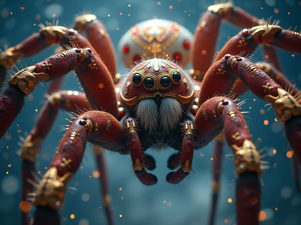 Regal Christmas Spider with Hypnotic Lights and Ancient Symb...