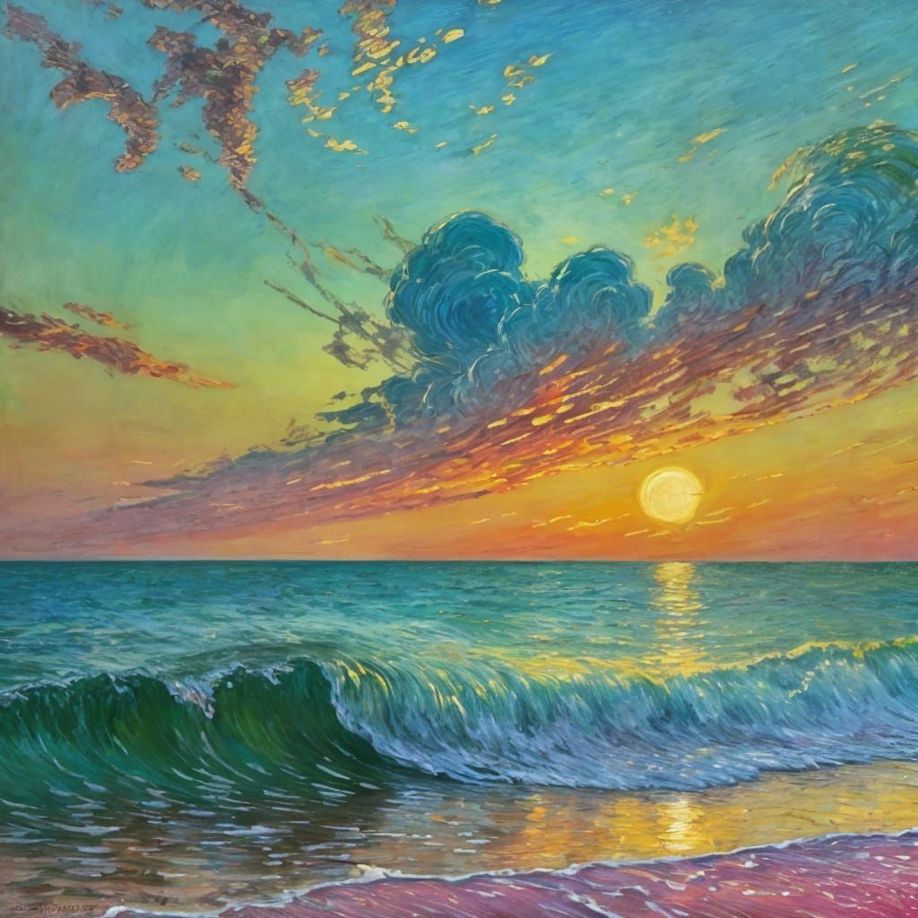 Impressionistic Dawn with Vivid Colors