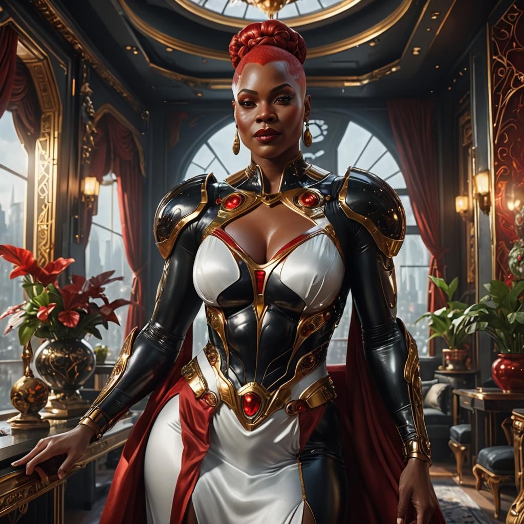 Stunning Alien Woman in High-Tech Setting