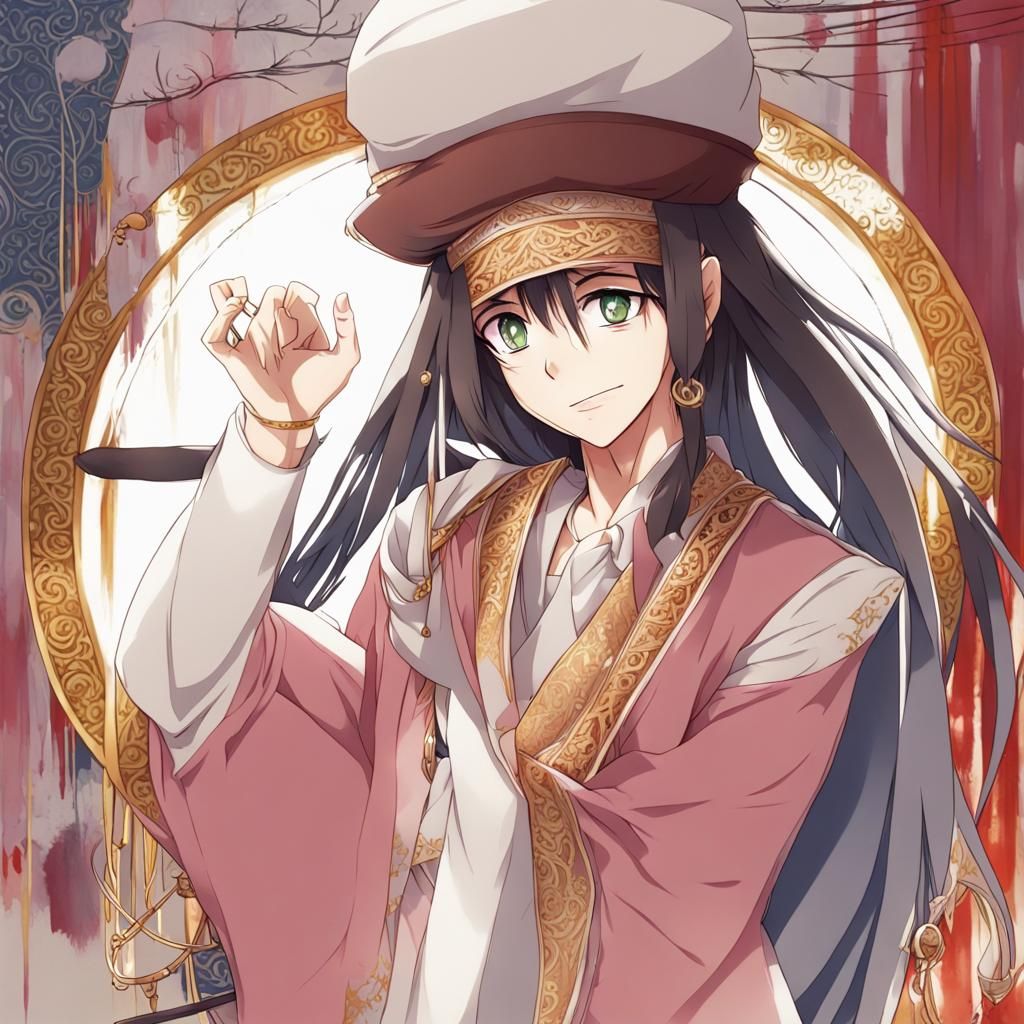 15-Year-Old Moroccan Boy in Anime Style