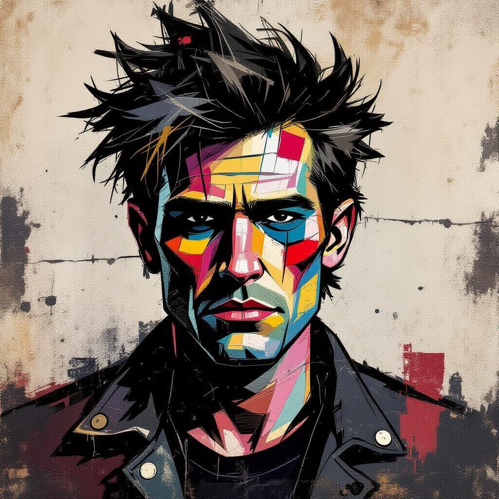 Grunge Artwork with Rough Textures and Dark Mood