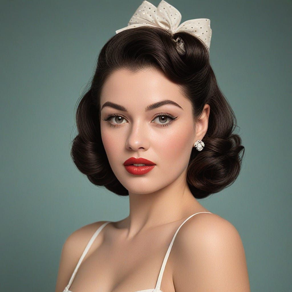 Vintage Pinup Beauty in Intricate Detail