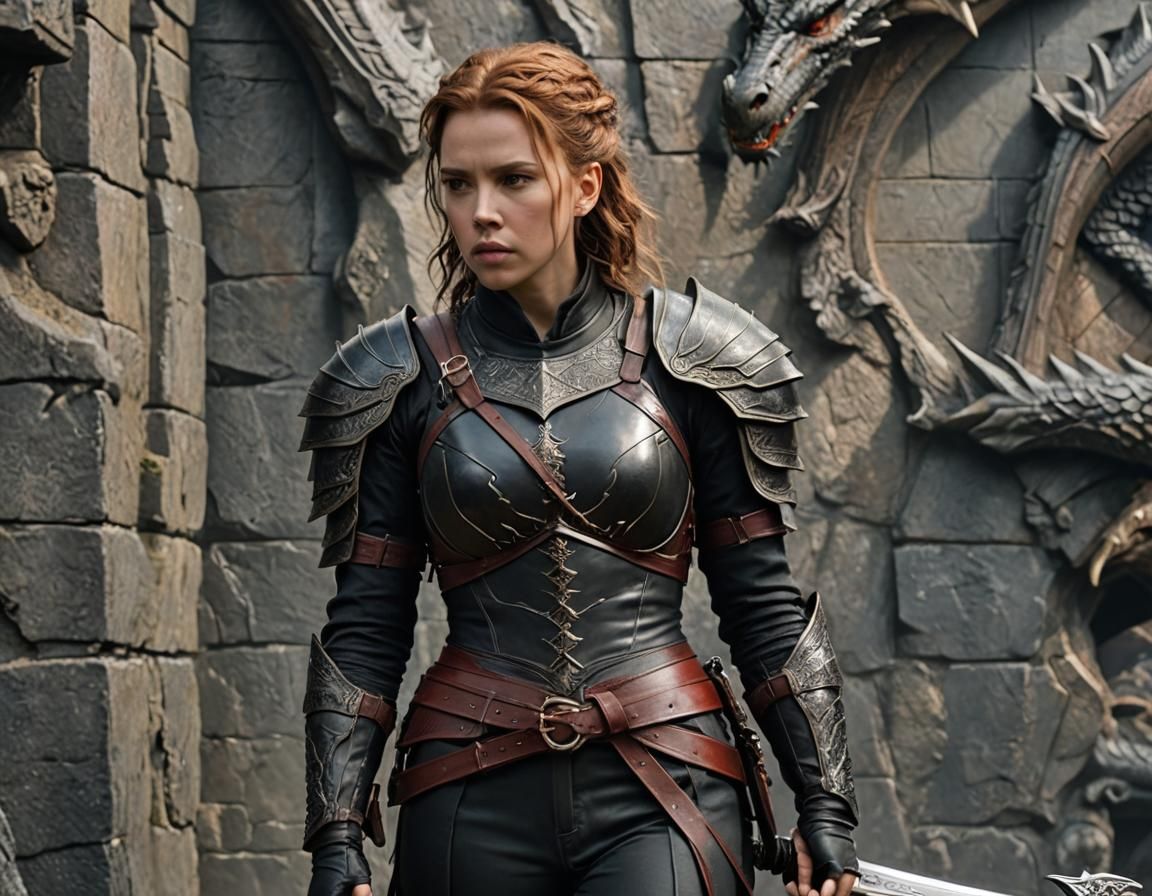 Warrior Woman and Dragon