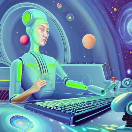 Surreal Cosmic Poem Composition in Holographic Style