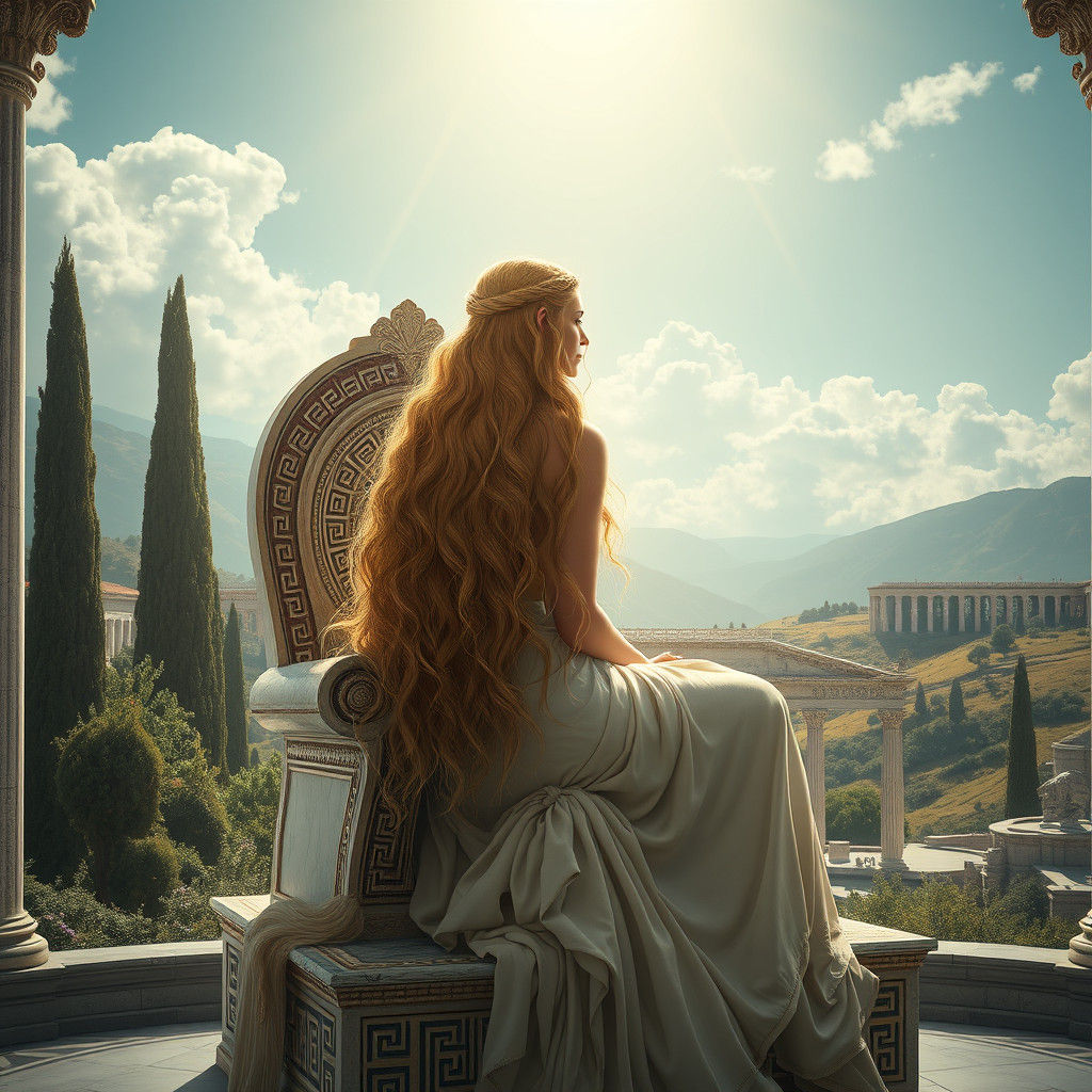 Hera, Greek Goddess, in a Digital Matte Painting