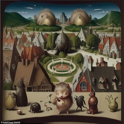 Holographic Hedgehog's Real Estate Dream in Renaissance Styl...
