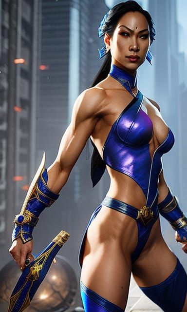 Princess Kitana Portrait in Hyperdetailed Digital Art