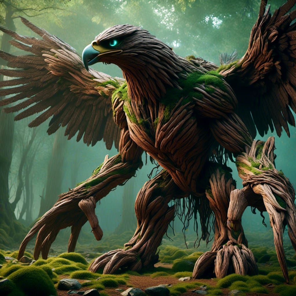 Fierce Eagle with Open Wings