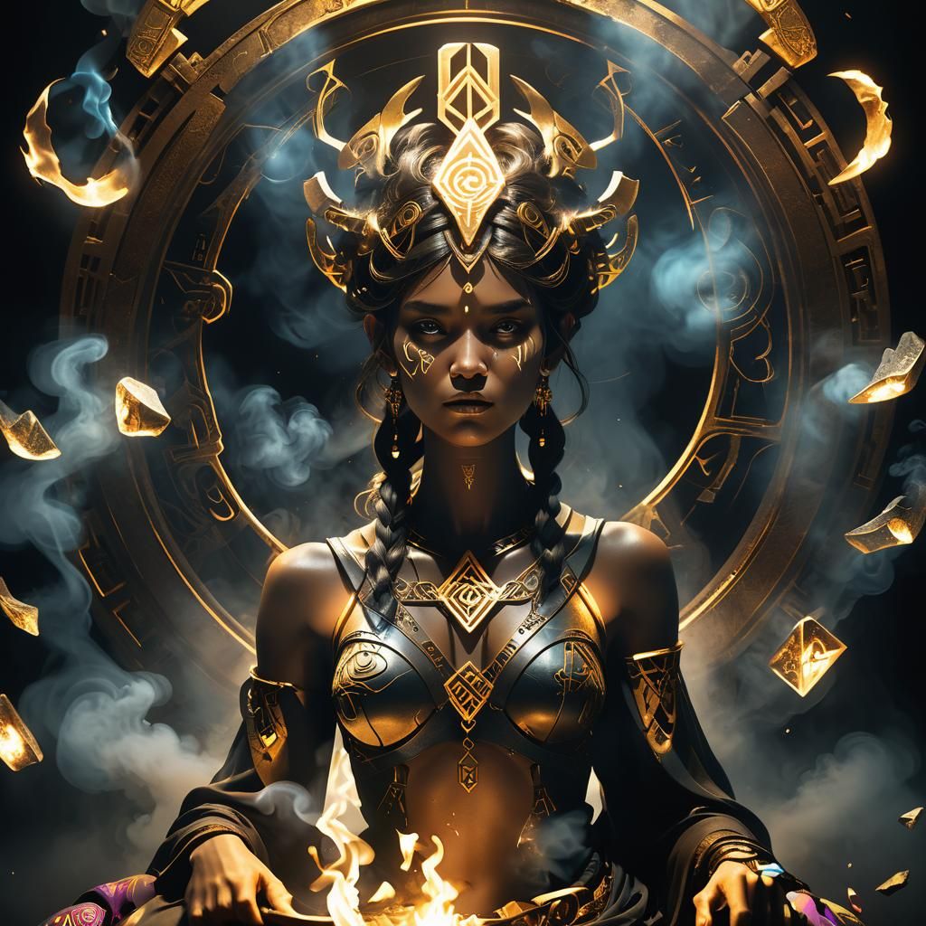 Mystical Being in Dim Chamber: Surreal Digital Art