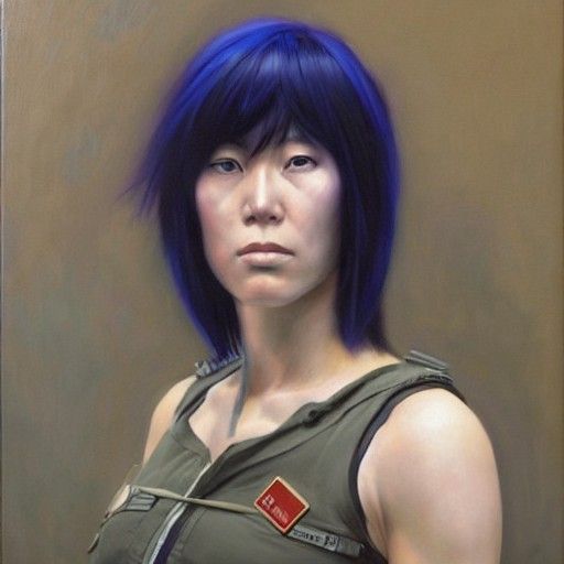 Motoko Kusanagi as Oil Painting Portrait