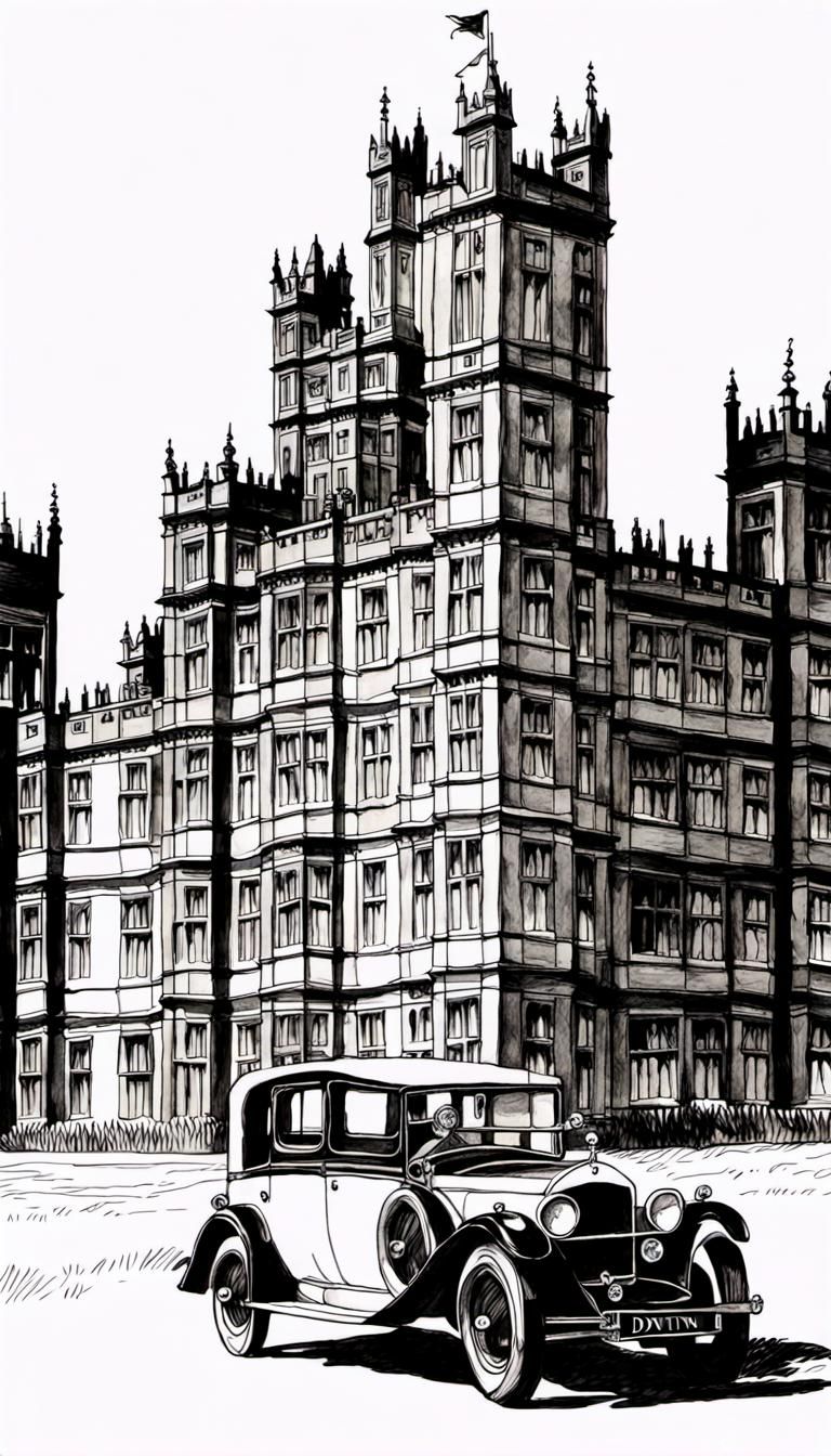 Downton Abbey: Pen and Ink Illustration