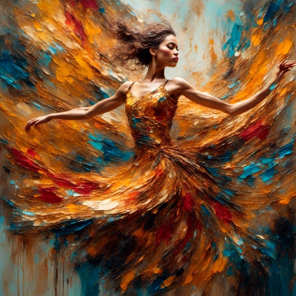 Vibrant Dancer Portrait in Fauvist Expressionist Style