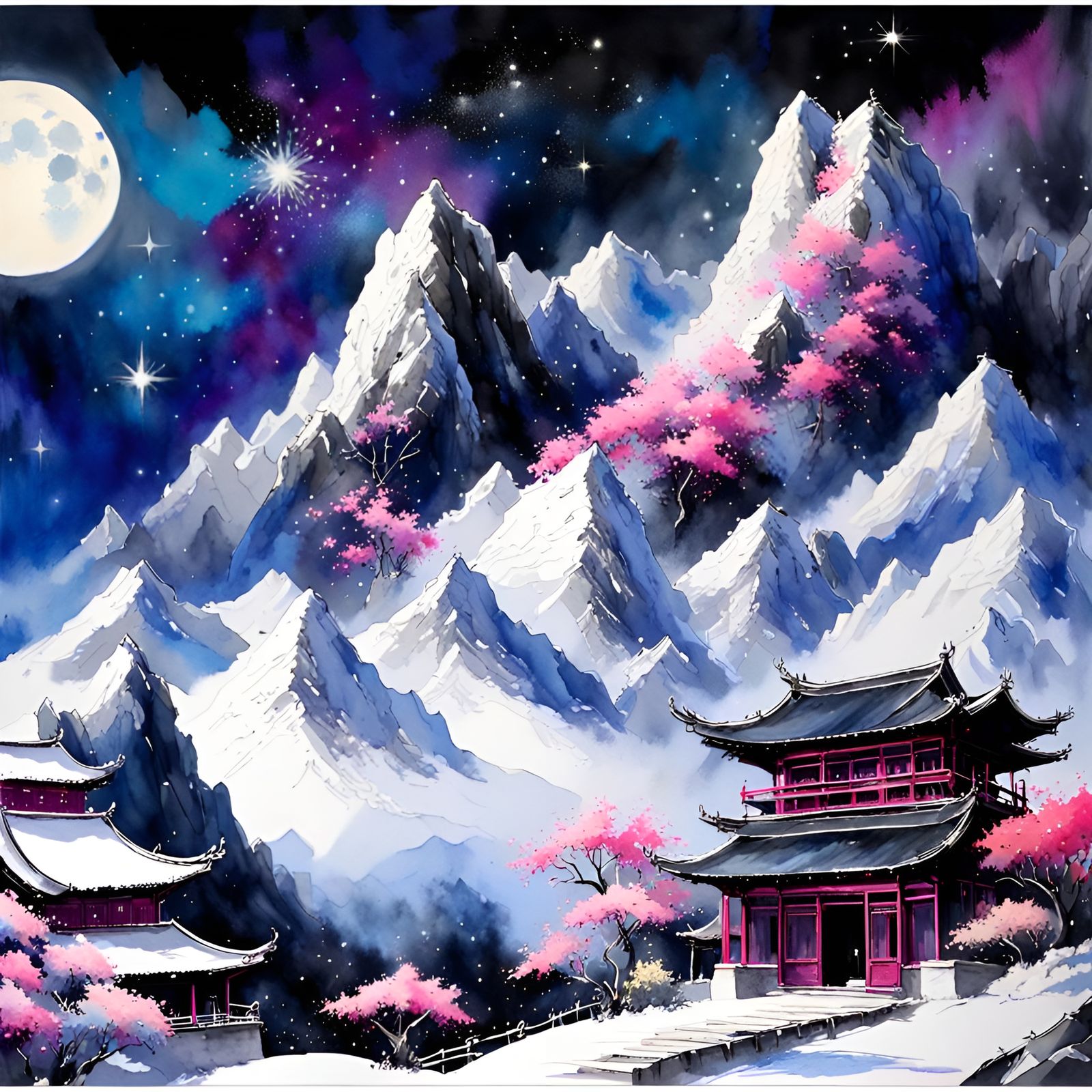 Himalayas fantasy scene