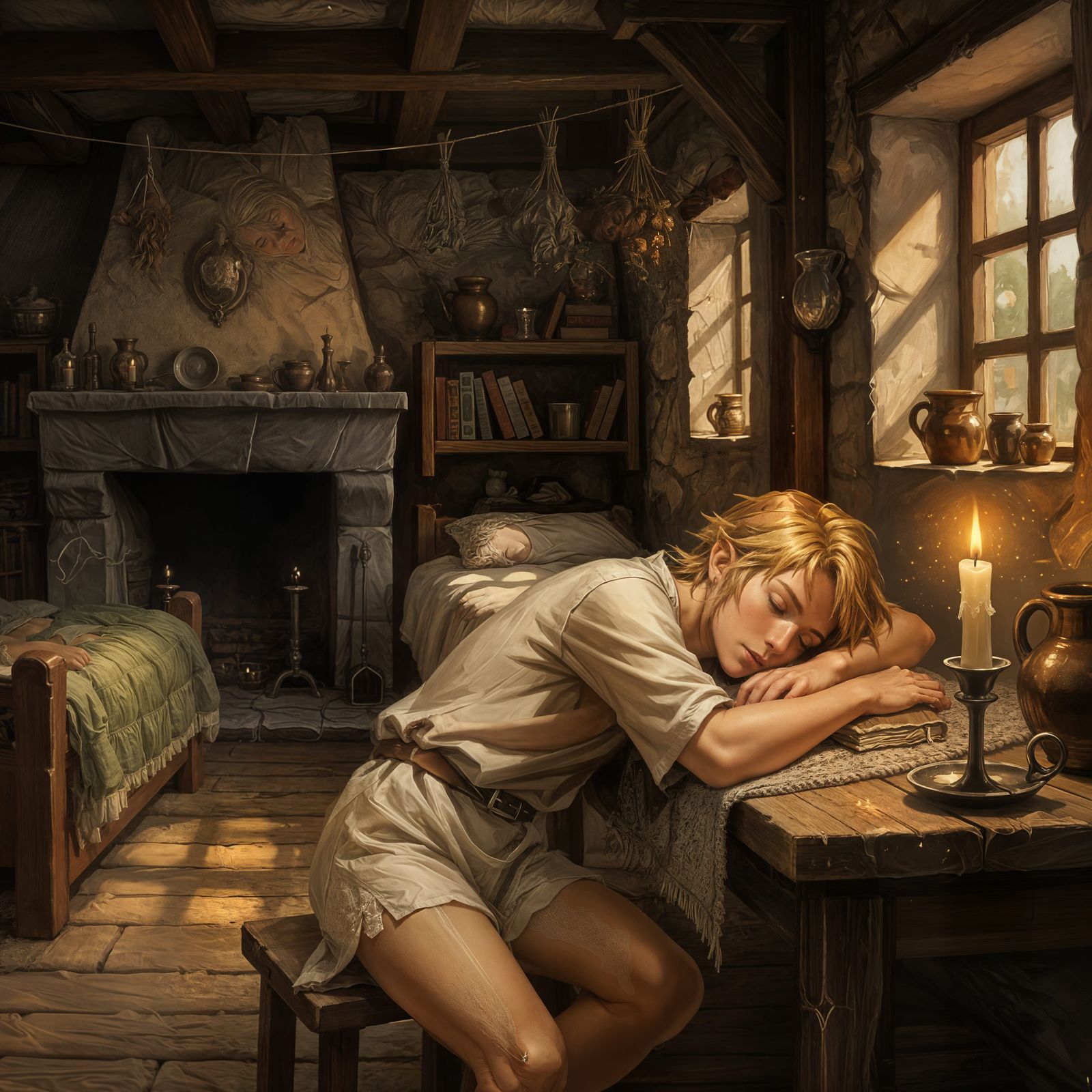 Link Sleeping Peacefully in Cozy Cottage