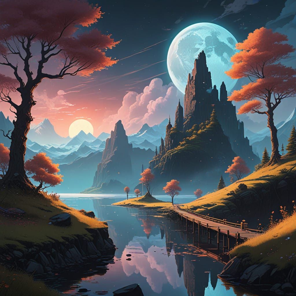 Enchanted Floating Islands in a Celestial Paradise