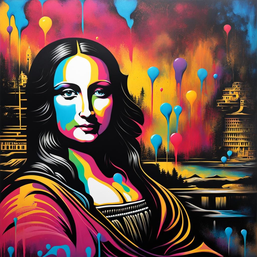 Graffiti Art Mona Lisa in Ultra Quality
