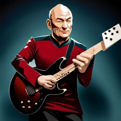 Picard Shreds: Jean-Luc on Electric Guitar