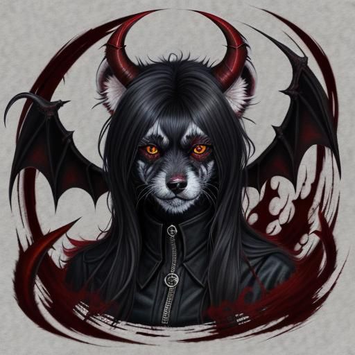 Demonic Furry Anime Girl: A Hellhound's Beauty
