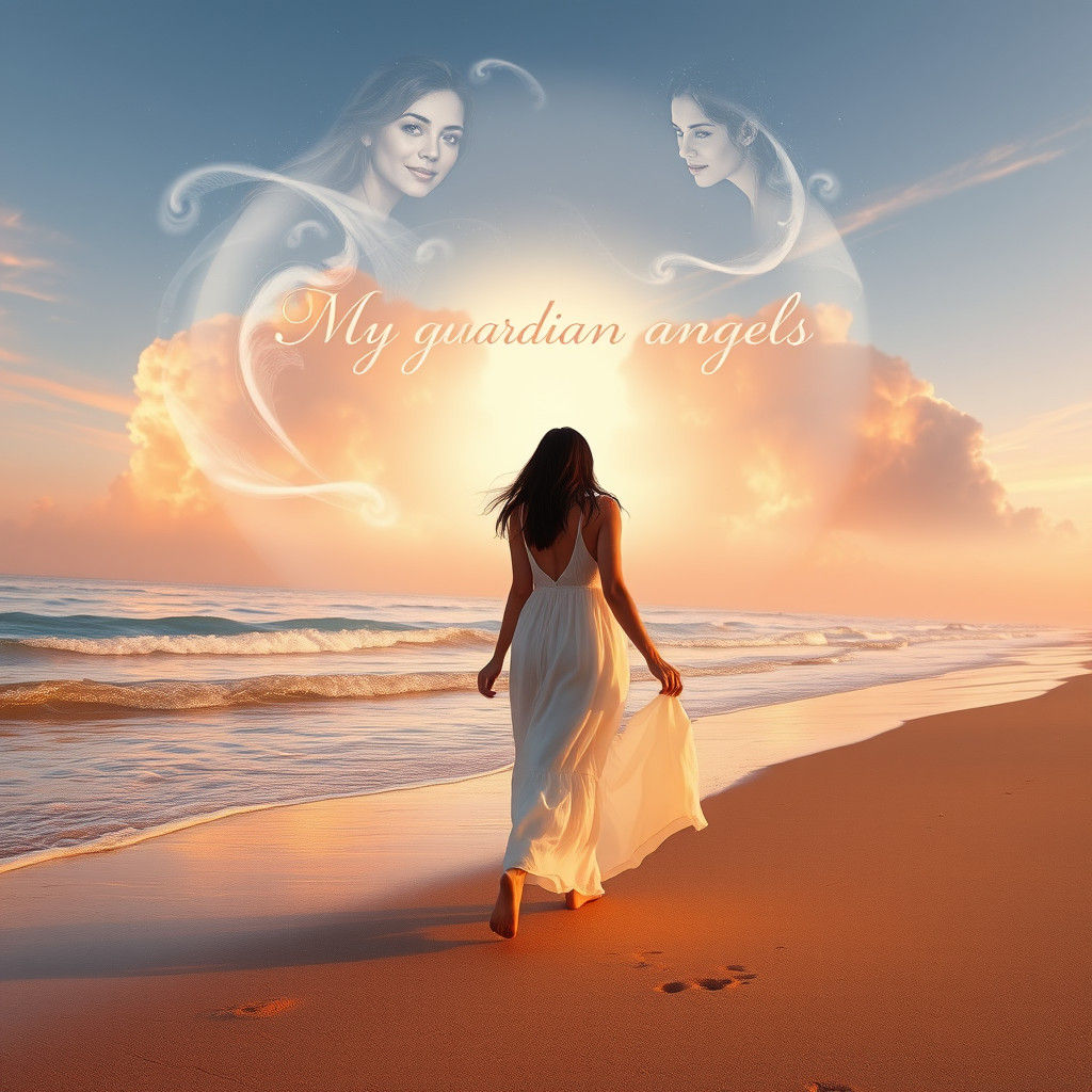 Sunset Beach Stroll with Ethereal Clouds