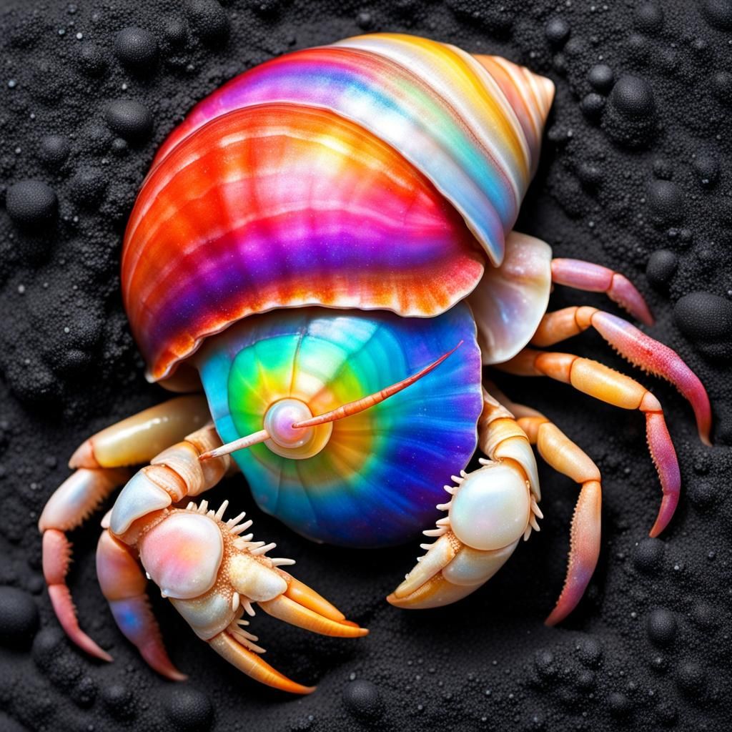Rainbow Apartment Hermit Crab on Opal Beach