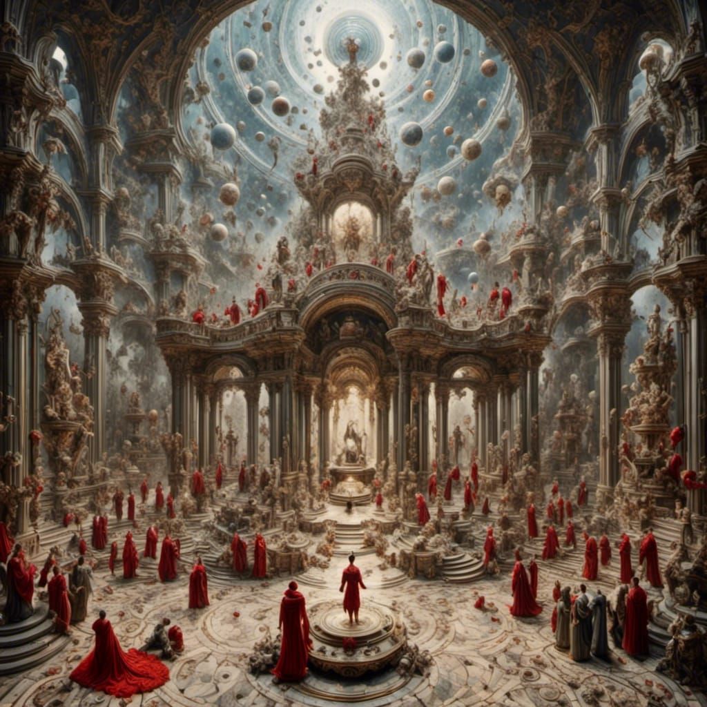 Futuristic Opalescent Woman in Stratified Seraglio