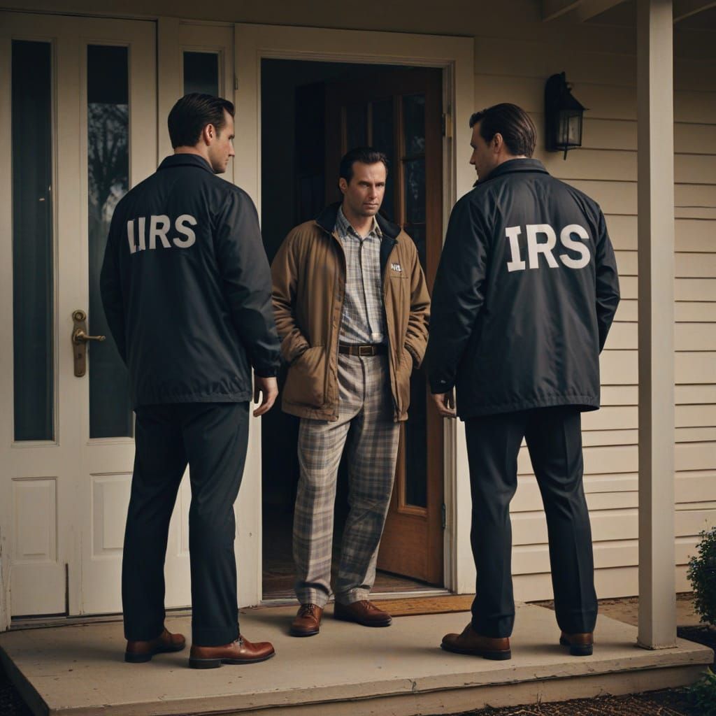 Film Noir Scene: Man Evading IRS Agents