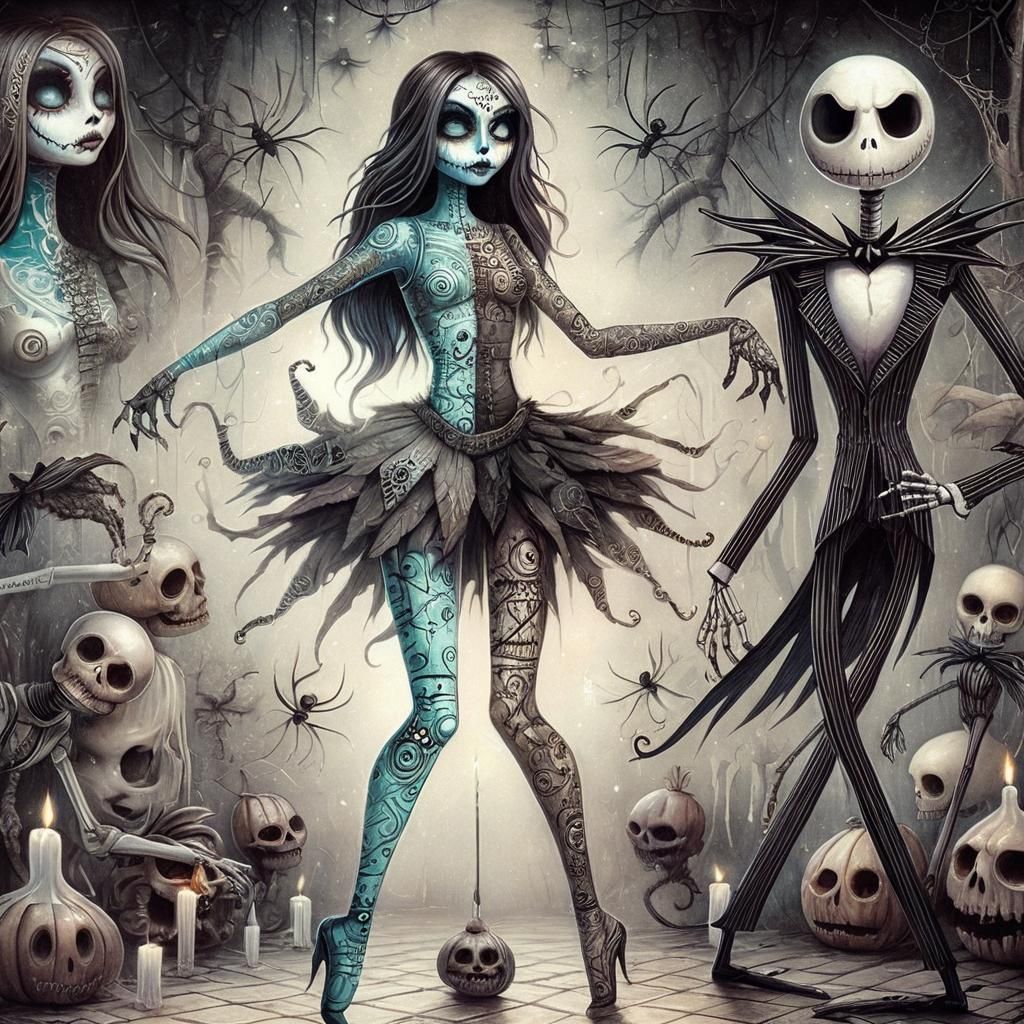 Gothic Punk Pixie Defies Gravity in Enchanted Dark Forest