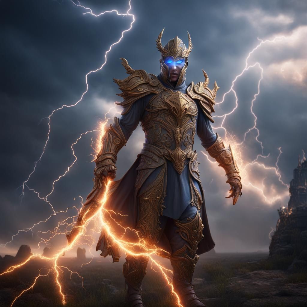 Hyperrealistic Lord of Lightning in 8k Resolution