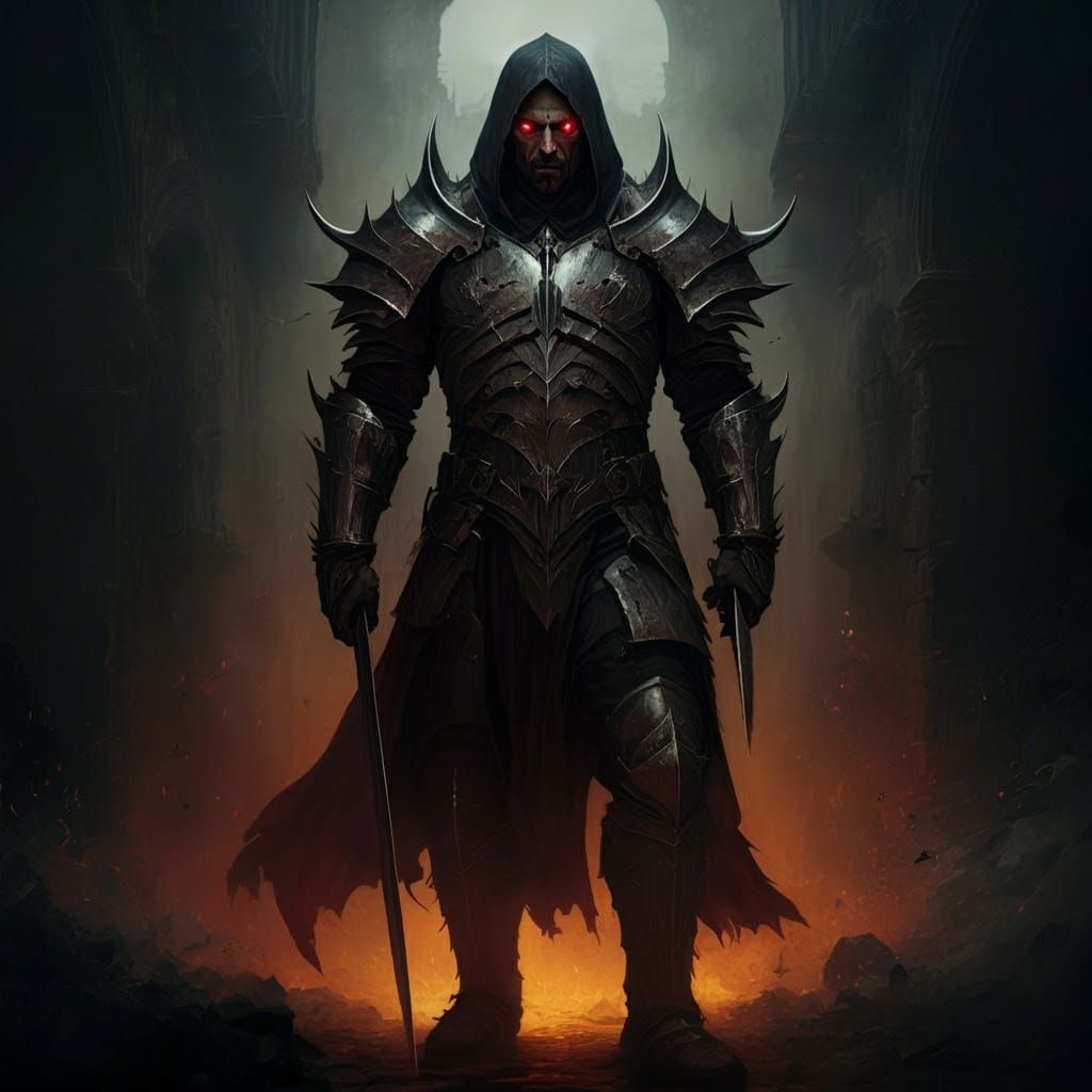 Dark Fantasy Scene in Oil Painting Style