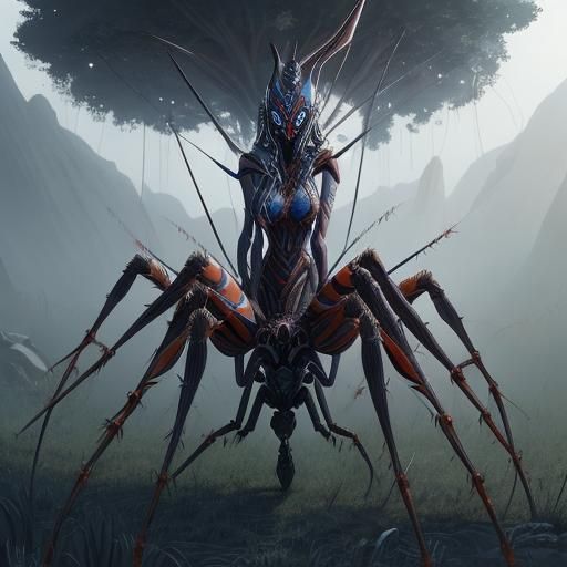 Ahsoka as Arachne Monster Girl in Ghibli Style