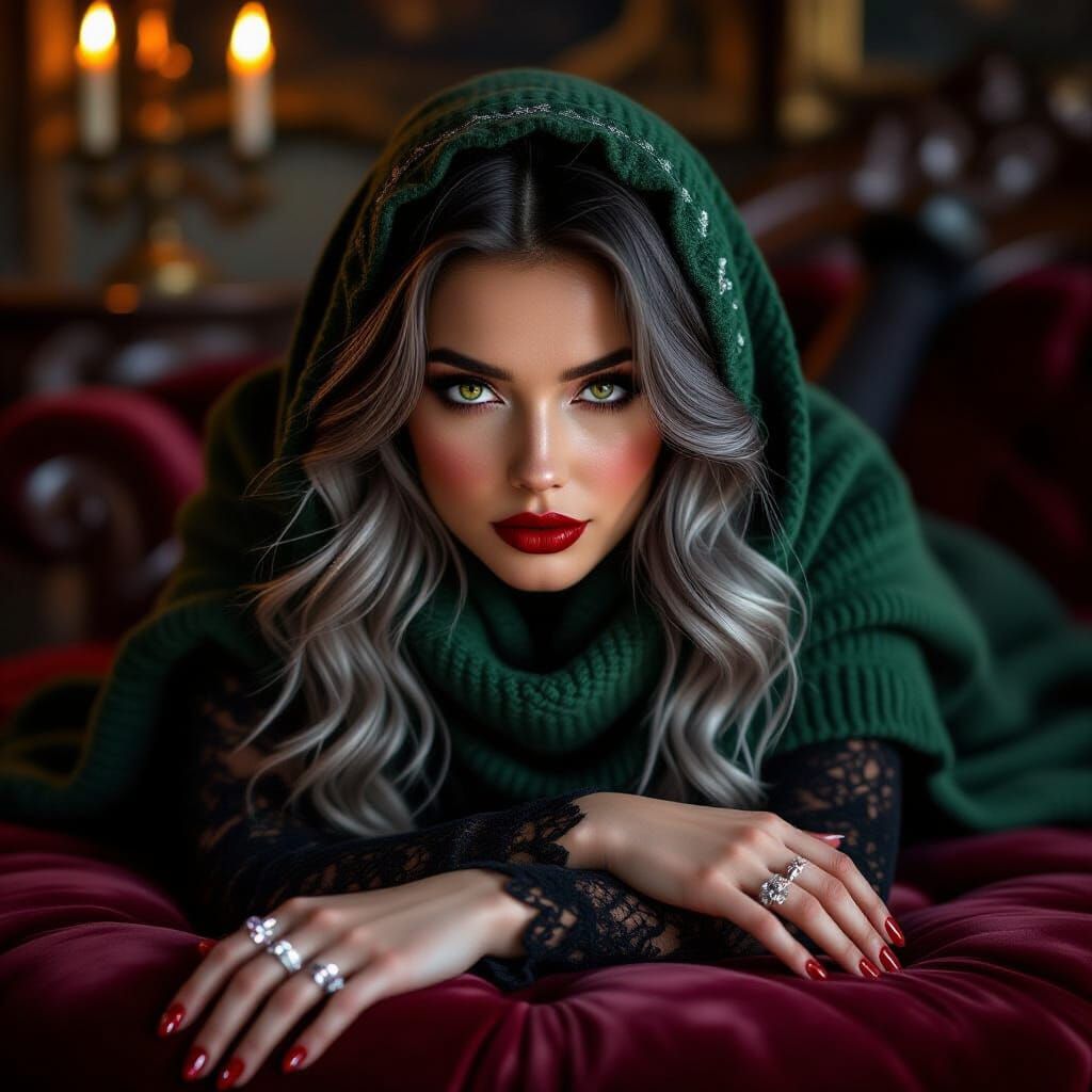 Gothic Woman in Parlor, Casey Baugh Style