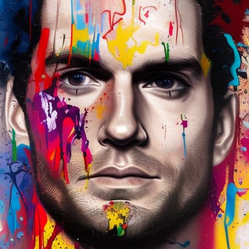 Henry Cavill Graffiti Art Portrait in Street Style