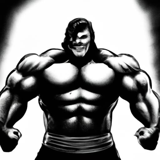 Gigachad Bodybuilder in Noir Style