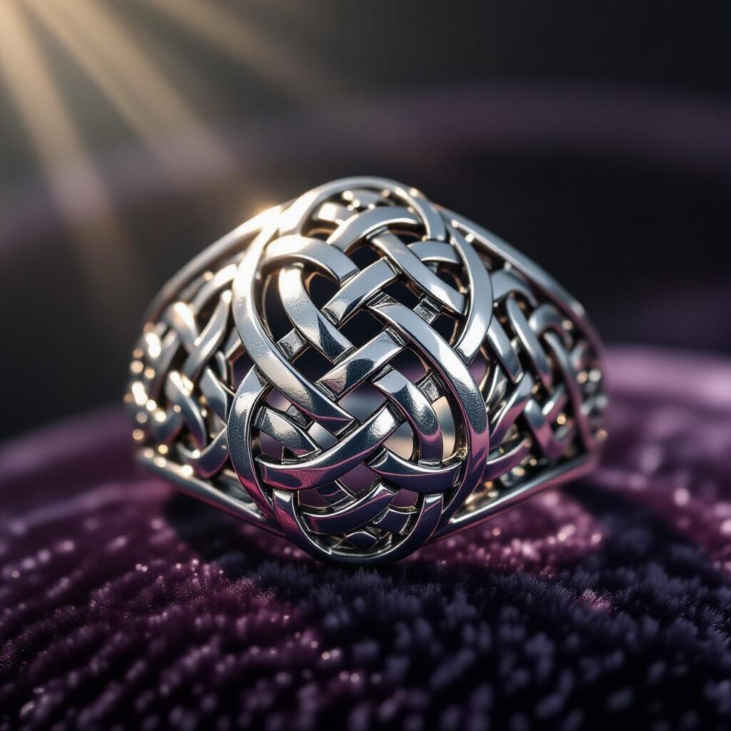 Antique Celtic Knotwork Ring in Photorealistic Style