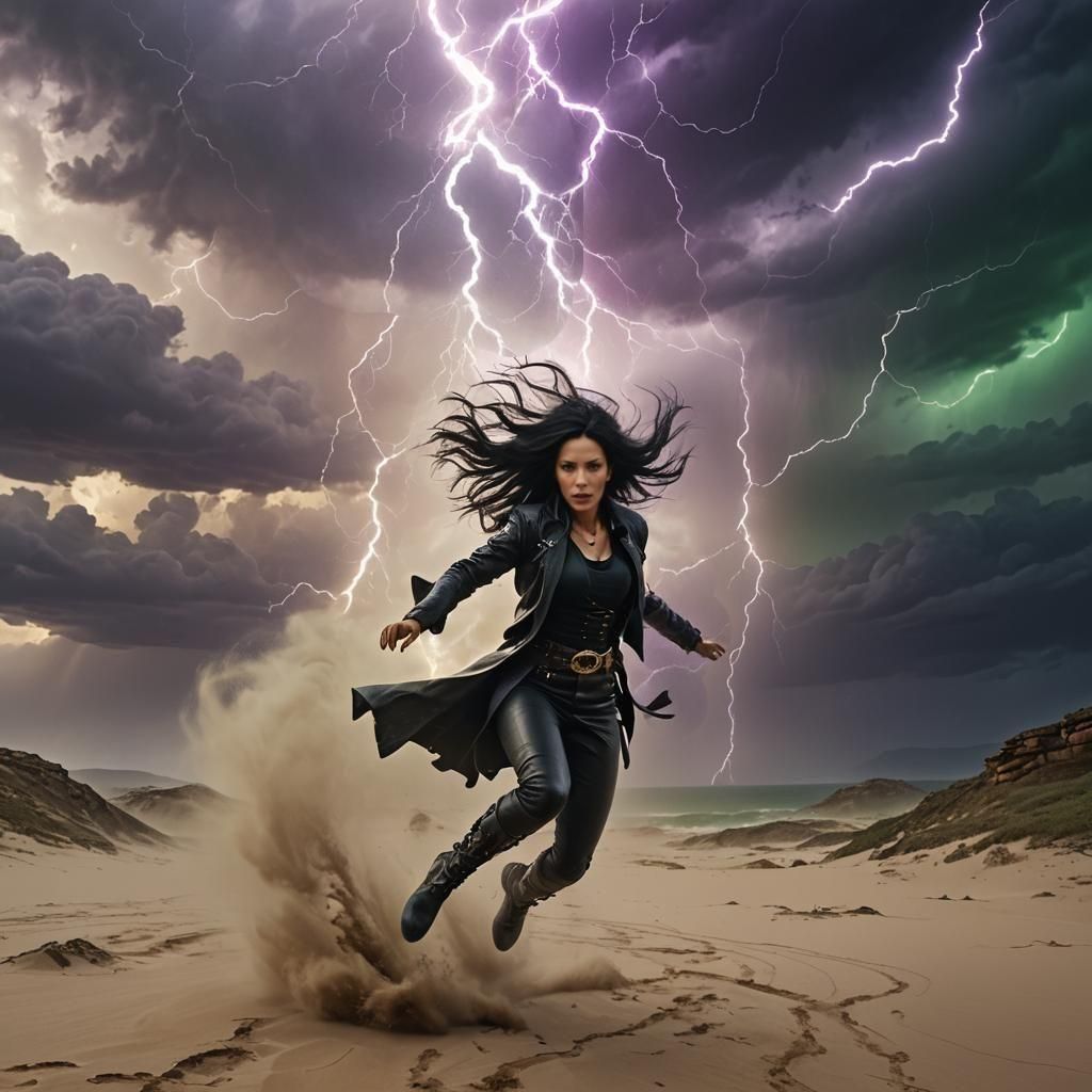 Wrathful Woman Ascends in Dark Fantasy Art