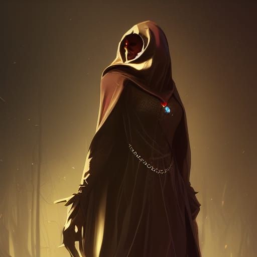 Hooded Vampire with Diamond Necklace, Hyperdetailed Concept ...