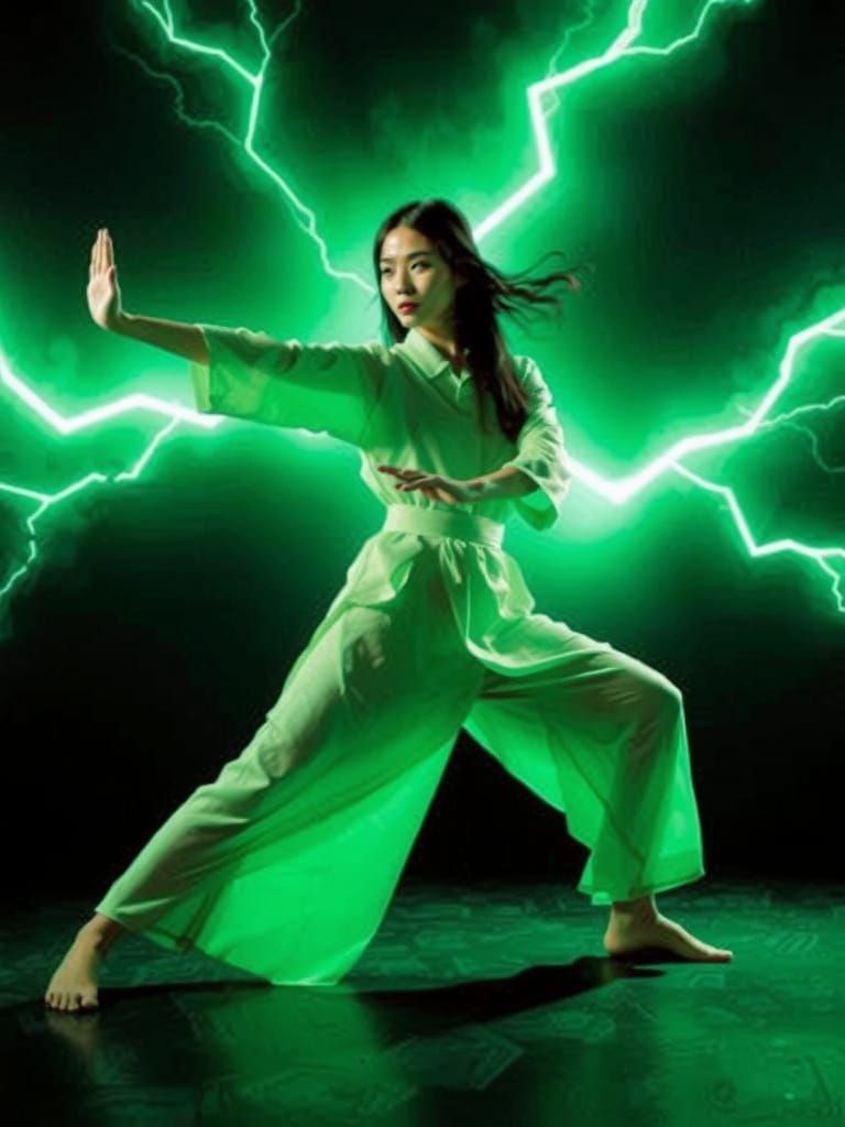 Electric Revelation of Viridian Gases in Suprematist Style