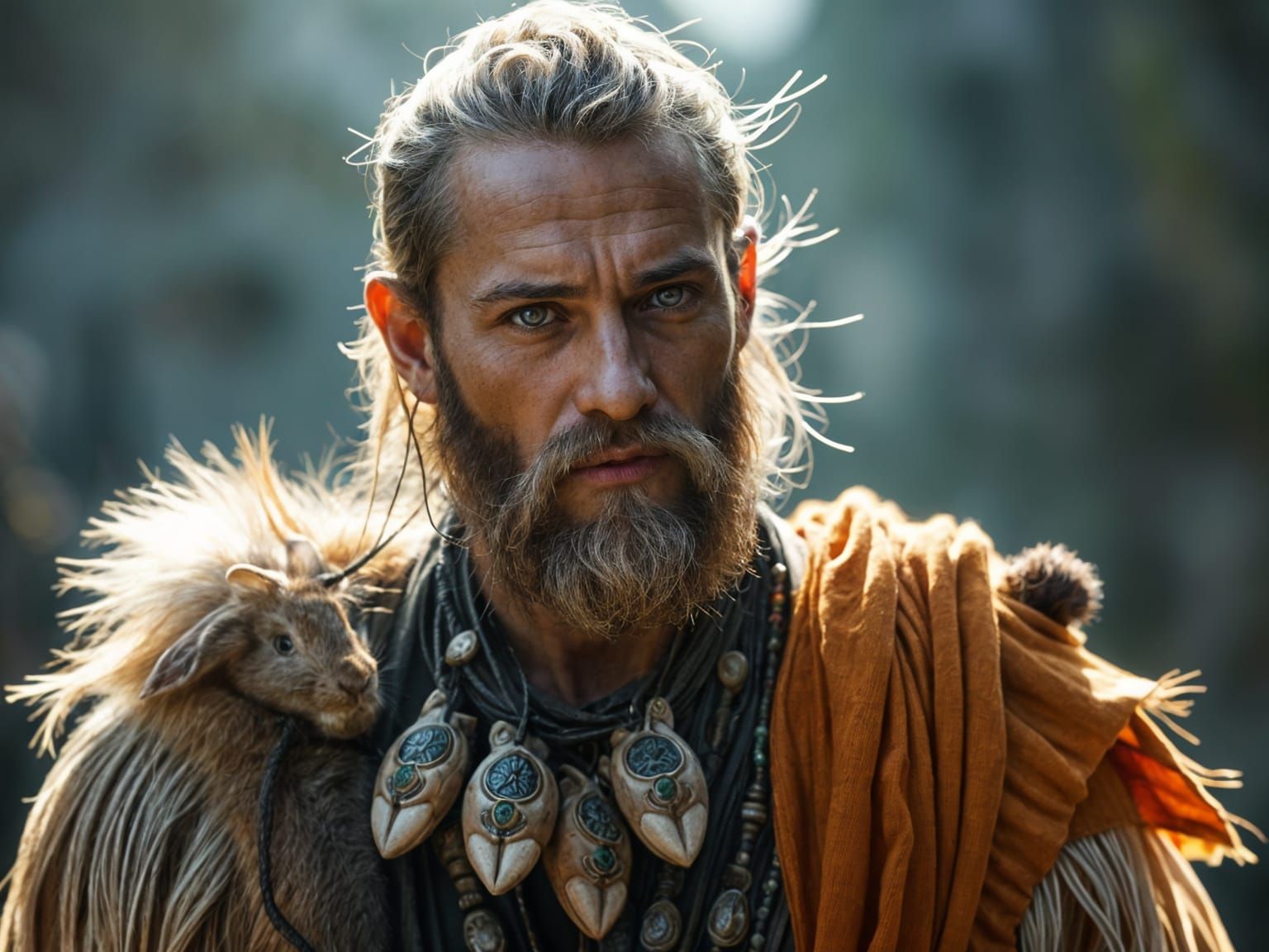 Celtic Tribesman with Rabbit Foot Talismans